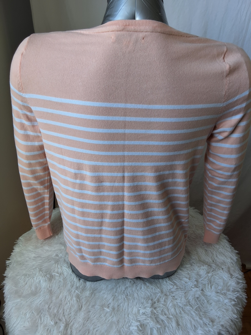 Tommy Hilfiger Women' Striped Boatneck Sweater in Blush & White - Picture 3 of 7